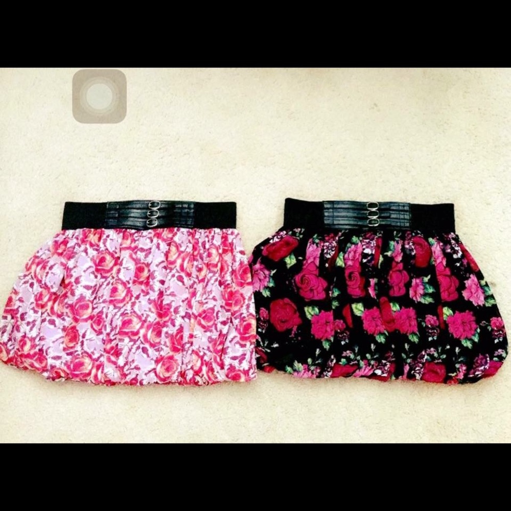 Rue21 floral skirts w/ silver buckle hardware